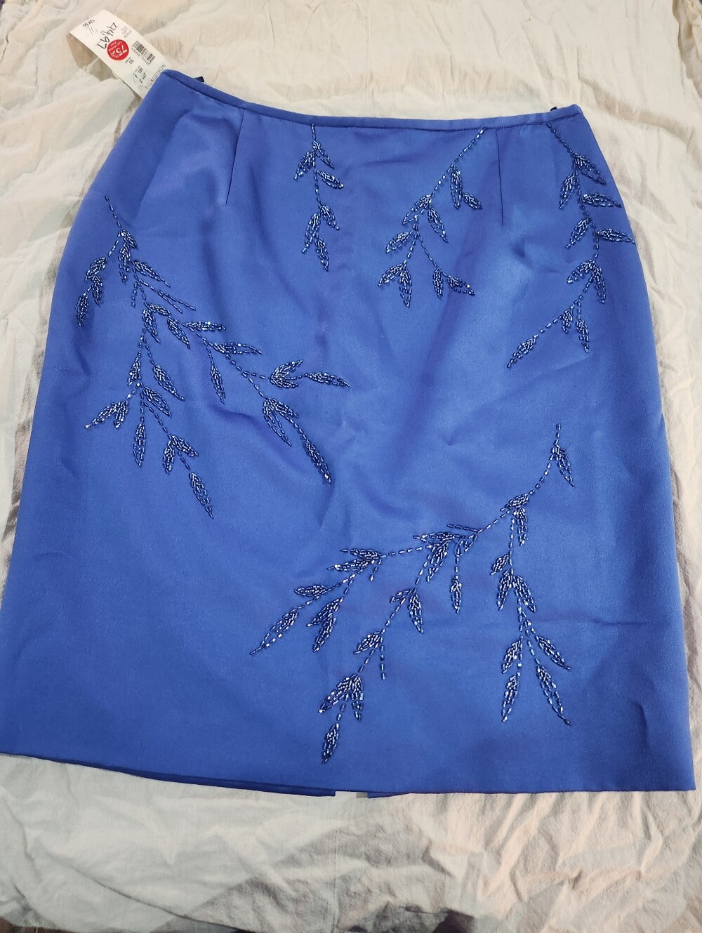Ladies Dress Skirt, Beaded, Periwinkle in Color